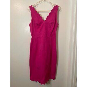 Hot Pink Scalloped Banana Republic Dress Size 8